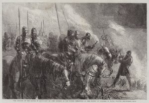 De ochtend van de Slag bij Agincourt, in de Wintertentoonstelling van de Society of Painters in Water Colours
